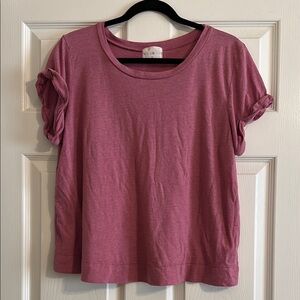 Anthropologie t.la Roll Short Sleeve Orchid Pink Purple Tee